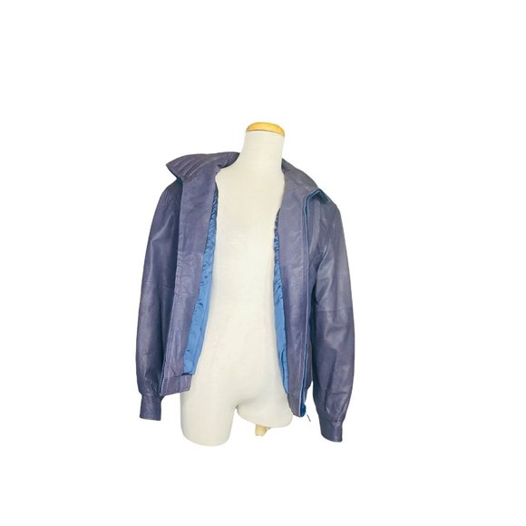 North Beach Leather San Francisco Moto Leather Jacket Vintage 80s Size 10 EUC - Picture 8 of 9